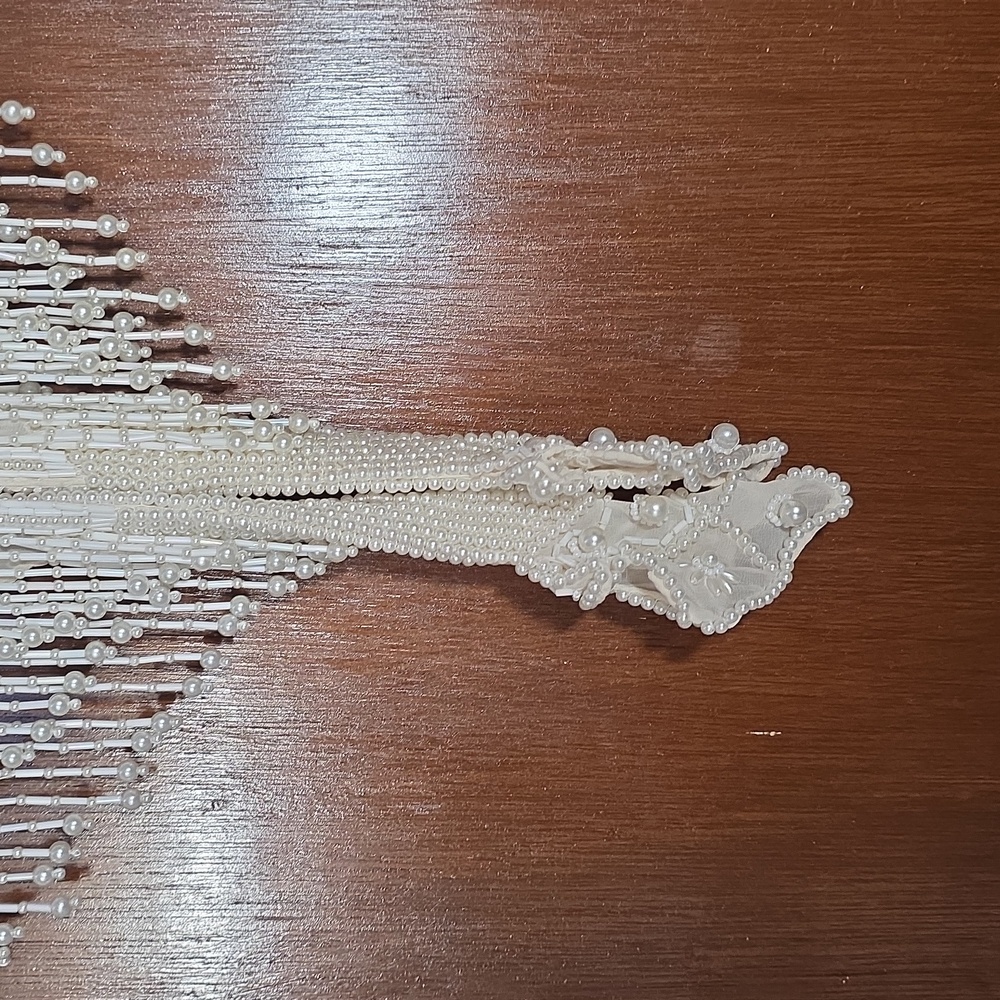David Howard Silk Beaded Fringe Shawl - Picture 3 of 7